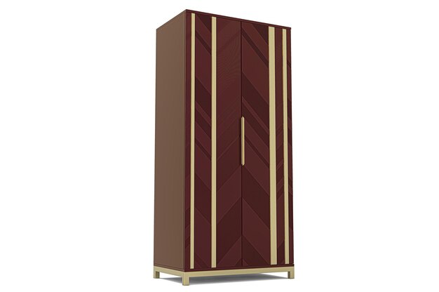 Armoire Moderne Et Luxueuse En Bois Rouge Isolée Sur Fond Blanc Collection De Meubles