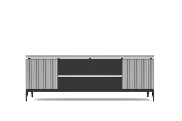 Armoire noire de rendu 3D sur la série White BackgroundFurniture