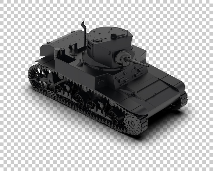 PSD armored tank building isolated on background 3d rendering illustration