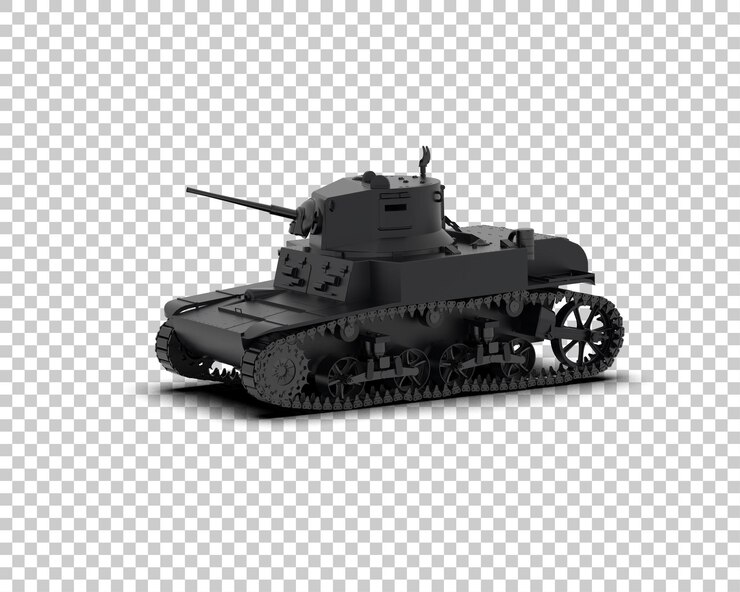 PSD armored tank building isolated on background 3d rendering illustration