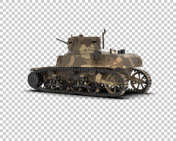 PSD armored tank building isolated on background 3d rendering illustration