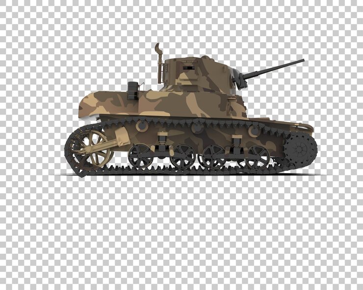 PSD armored tank building isolated on background 3d rendering illustration