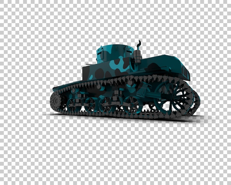 PSD armored tank building isolated on background 3d rendering illustration