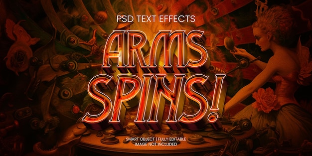 PSD arms spin texteffekt