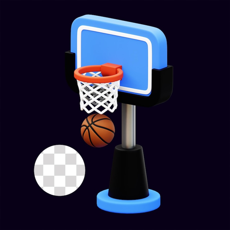 PSD el aro de baloncesto en 3d