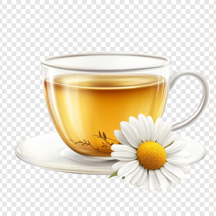 PSD aromático té de manzanilla una taza relajante de delicias herbáceas