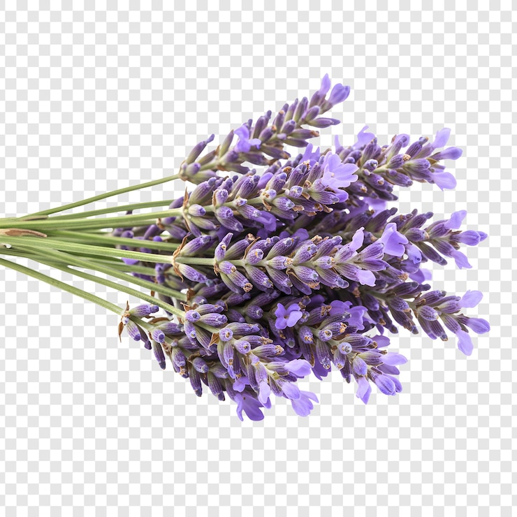 PSD aromatischer lavendel-bouquet auf durchsichtigem hintergrund