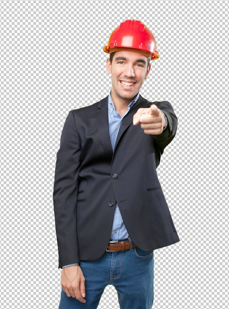 PSD arquitecto divertido señalándote