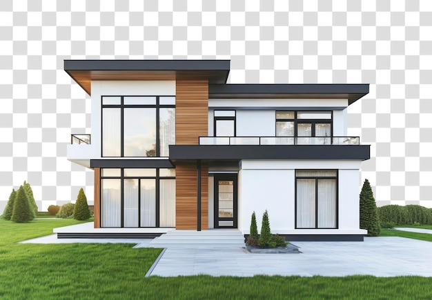 Arquitectura de casas modernas de PNG de dos pisos