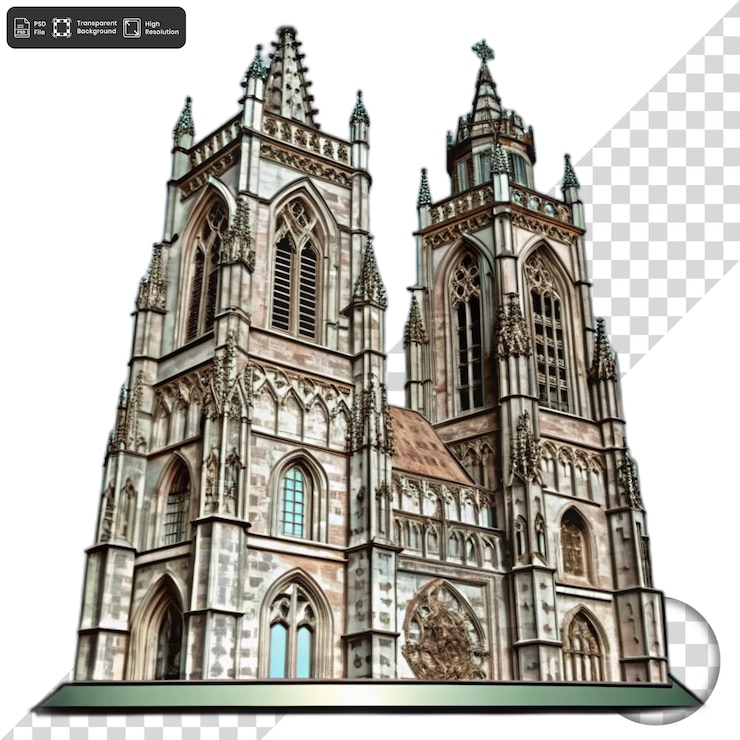 PSD arquitectura gótica una vista detallada de la fachada de una iglesia