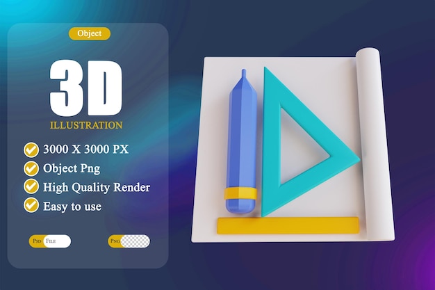 Arquitectura de herramientas de ilustración 3D 3