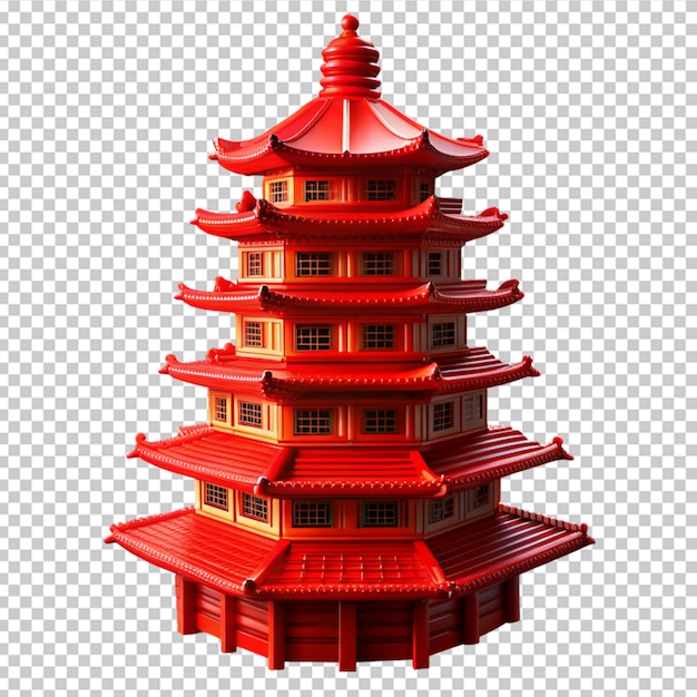 PSD arquitectura roja de la cultura chinse