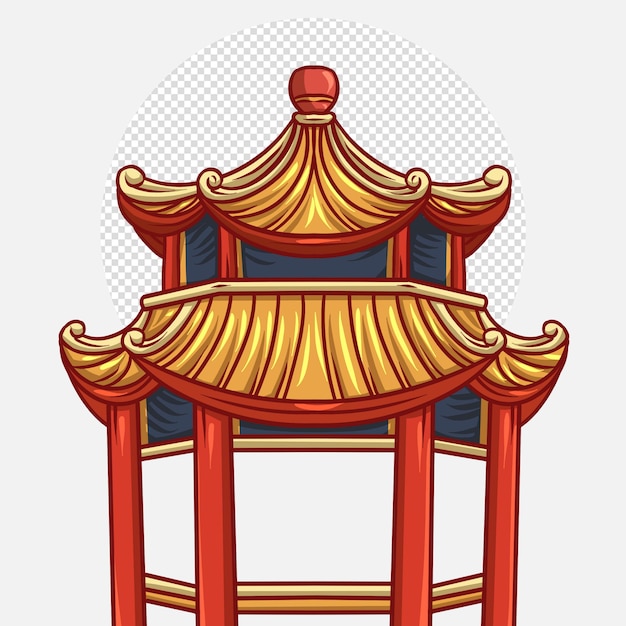 Arquitectura tradicional china, paisaje urbano de china con pabellón