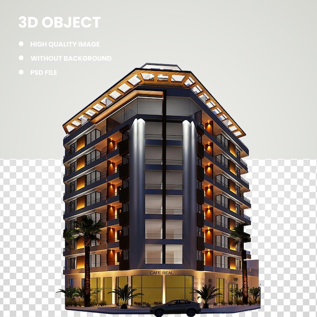 PSD arquitetura de edifício comercial 3d