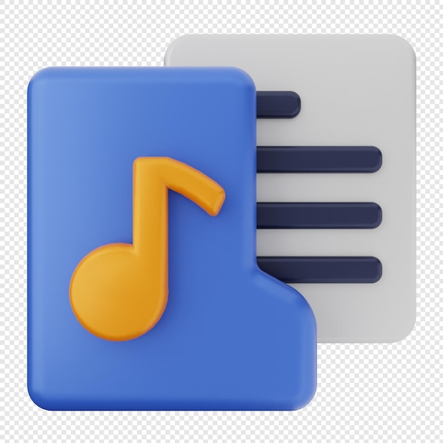 Arquivo de pasta 3D documento de música