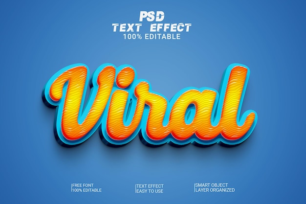 Arquivo psd de efeito de estilo de texto viral