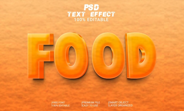 Arquivo PSD de Efeito de Texto 3D de Alimentos