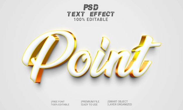 Arquivo PSD de efeito de texto 3D de ponto