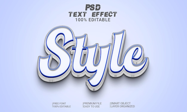 Arquivo PSD de Efeito de Texto 3D Estilo