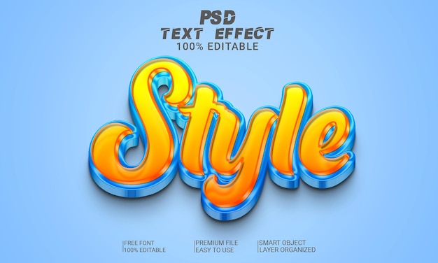 Arquivo PSD de Efeito de Texto 3D Estilo