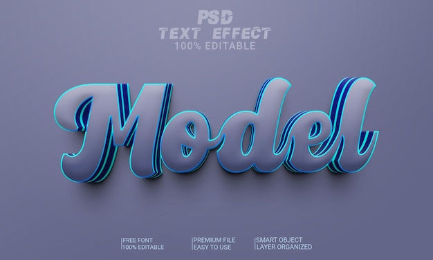 Arquivo psd de efeito de texto 3d