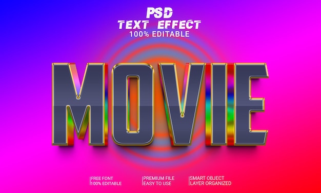 Arquivo PSD de efeito de texto 3d
