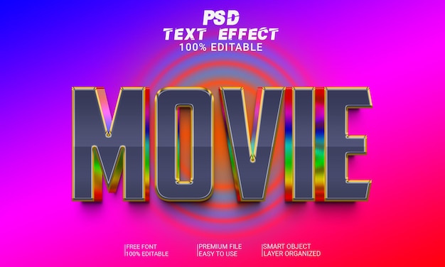 Arquivo psd de efeito de texto 3d