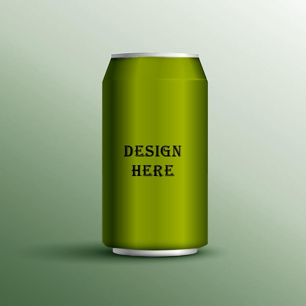 Arquivo PSD de maquete de lata de refrigerante verde
