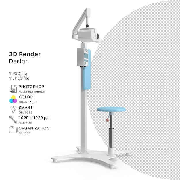 Arquivo PSD de modelagem 3D de raios-X dentários realista