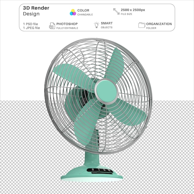 Arquivo PSD de modelagem 3D do ventilador