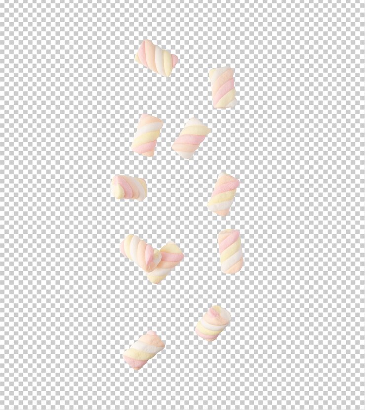 PSD arquivo psd de recorte de marshmallow em queda