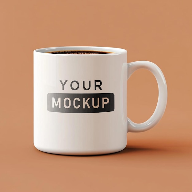 Arquivo PSD Desenho de maquete de caneca de cerâmica branca realista