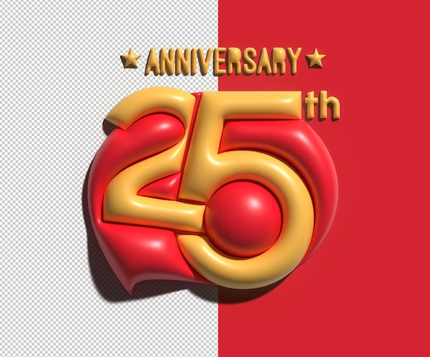 Arquivo Psd Transparente de Celebração do 25º Aniversário de 25 anos.