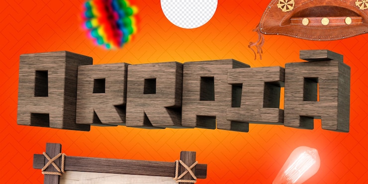 PSD arraia 3d-label sao joao festa junina logo für die komposition