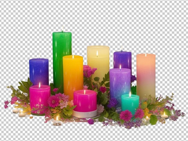 PSD un arrangement de bougies vibrant et complexe