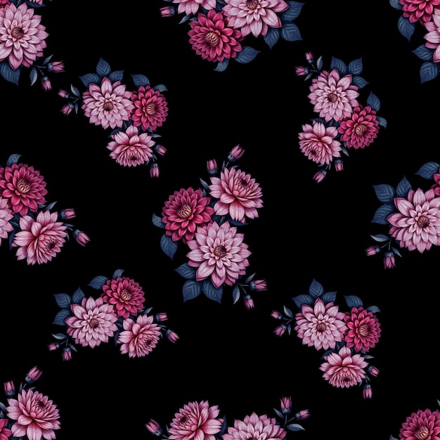 Un arrangement floral élégant sur un fond sombre