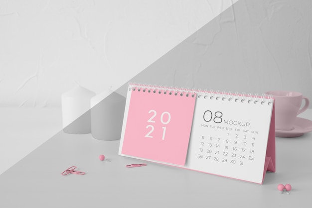 PSD arrangement minimal de maquette de calendrier