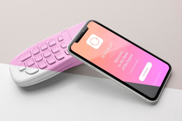 Arrangement mit Smart-Payment-App-Mock-up