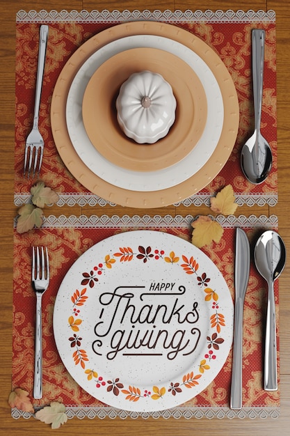 PSD arrangements de table pour le jour de thanksgiving