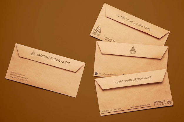 PSD arranjo de envelopes de papel kraft