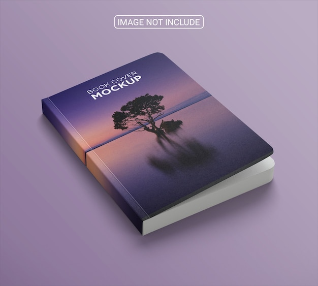 PSD arranjo de maquete minimalista da capa do livro com vista lateral