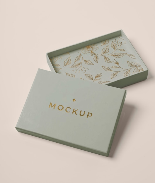 Arranjo de mock-up de embalagem premium