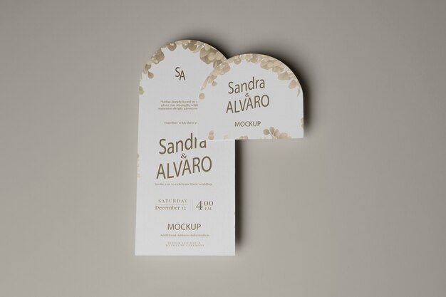 Arranjo de mock-up do flyer de arco de alto ângulo