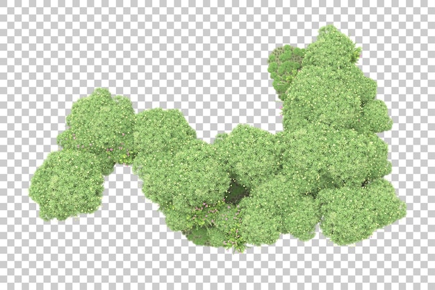 Arranjo de paisagem isolado na ilustração de renderização 3d de fundo transparente