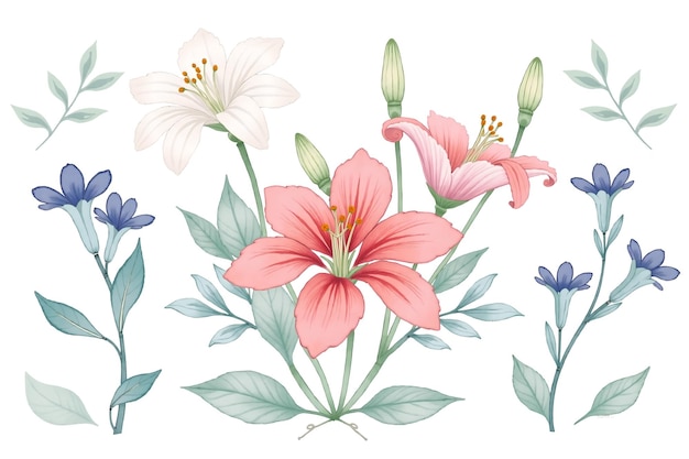 Arranjo floral em aquarela