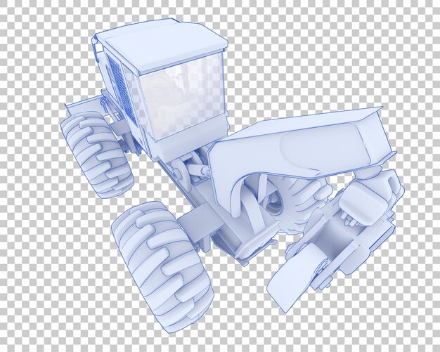 Arrastrador sobre fondo transparente Ilustración de renderizado 3d