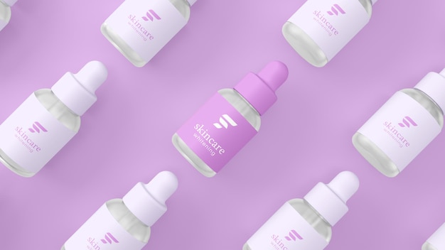 Array of mockup cosmetic serum mockup del producto