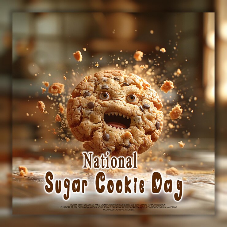 PSD arreglo de galletas del día nacional de las galletas de azúcar horneando deliciosas fichas de chocolate plantilla de fondo