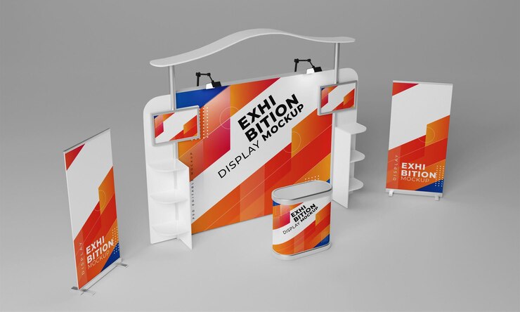 Arreglo de maqueta de stand de exposición