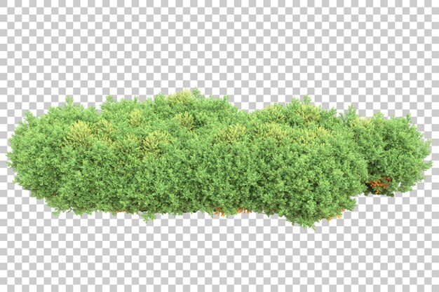 Arreglo del paisaje aislado en la ilustración de representación 3d de fondo transparente